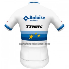 Maglia 2022 Baloise-Trek Lions Campione Europeo Manica Corta Blu Bianco